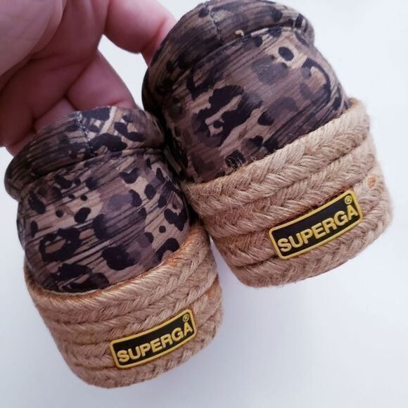 Superga Leopard Print Slip On Espadrille Platforms - Picture 6 of 7